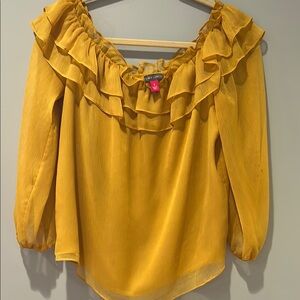 Vince Camuto Gold Ruffled Blouse